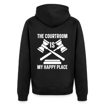 Anwalt Rechtsanwalt Gericht Staatsanwalt - Unisex Premium Bio Zip Hoodie - Schwarz - Hinten - Nico (187cm)