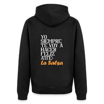 Salsa Tanzen Kuba Tanz Latino Tanzkurs Geschenk - Unisex Premium Bio Zip Hoodie - Schwarz - Hinten - Nico (187cm)