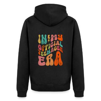 Teenager - Unisex Premium Bio Zip Hoodie - Schwarz - Hinten - Nico (187cm)