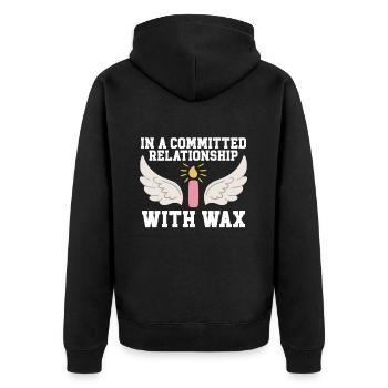 Candle Maker Candle Making - Unisex Premium Organic Zip Hoodie - black - Back - Nico (187cm)