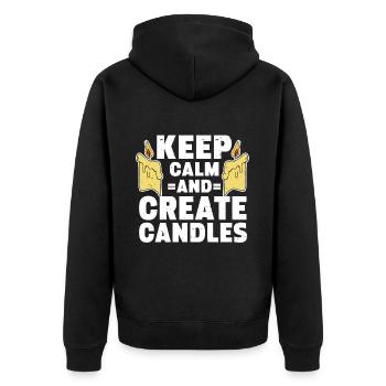 Candle Maker Candle Making - Unisex Premium Organic Zip Hoodie - black - Back - Nico (187cm)
