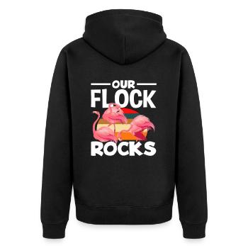 Flamingo Group Animals - Unisex Premium Organic Zip Hoodie - black - Back - Nico (187cm)