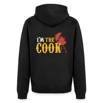 BBQ Cuisinier Barbecue Poitrine de bœuf Steak - Veste à capuche bio Premium Unisexe - noir - Dos - Nico (187cm)