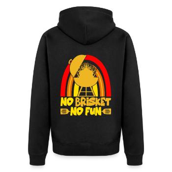 Barbecue Brisket Meat Steak BBQ Cook - Unisex Premium Organic Zip Hoodie - black - Back - Nico (187cm)