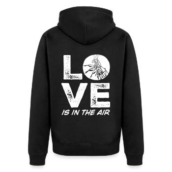 Love Praying Mantis - Unisex Premium Bio Zip Hoodie - Schwarz - Hinten - Nico (187cm)