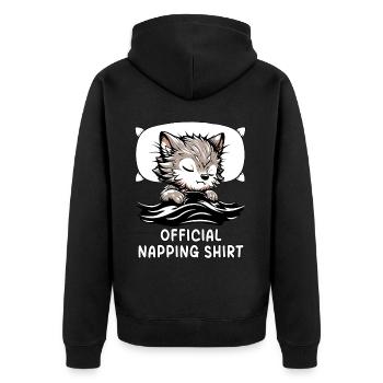 Chemise de sieste officielle loup-garou - Veste à capuche bio Premium Unisexe - noir - Dos - Nico (187cm)