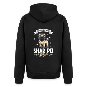 Shar-Pei Mama - Veste à capuche bio Premium Unisexe - noir - Dos - Nico (187cm)