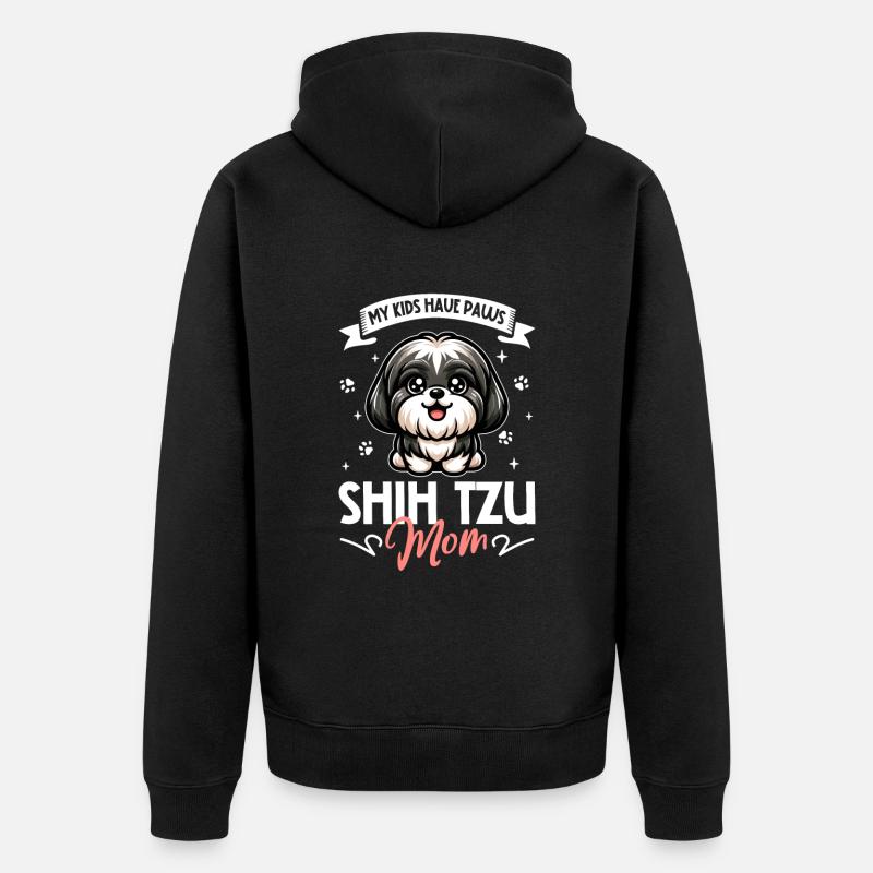 Shih Tzu Mama - Veste à capuche bio Premium Unisexe - noir