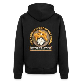 Mozzarella Sticks Cheese Lover Gift - Unisex Premium Organic Zip Hoodie - black - Back - Nico (187cm)