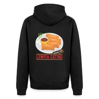 Lumpia Spring Roll Loempia Gift - Unisex Premium Organic Zip Hoodie - black - Back - Nico (187cm)