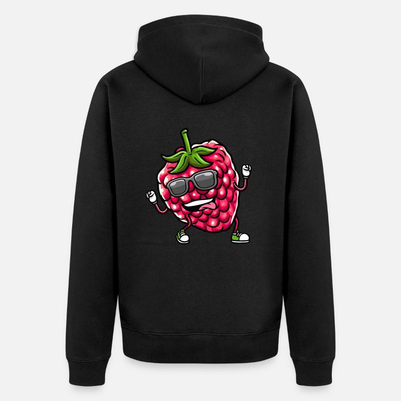 Baies Dansant Framboises Fruit - Veste à capuche bio Premium Unisexe - noir