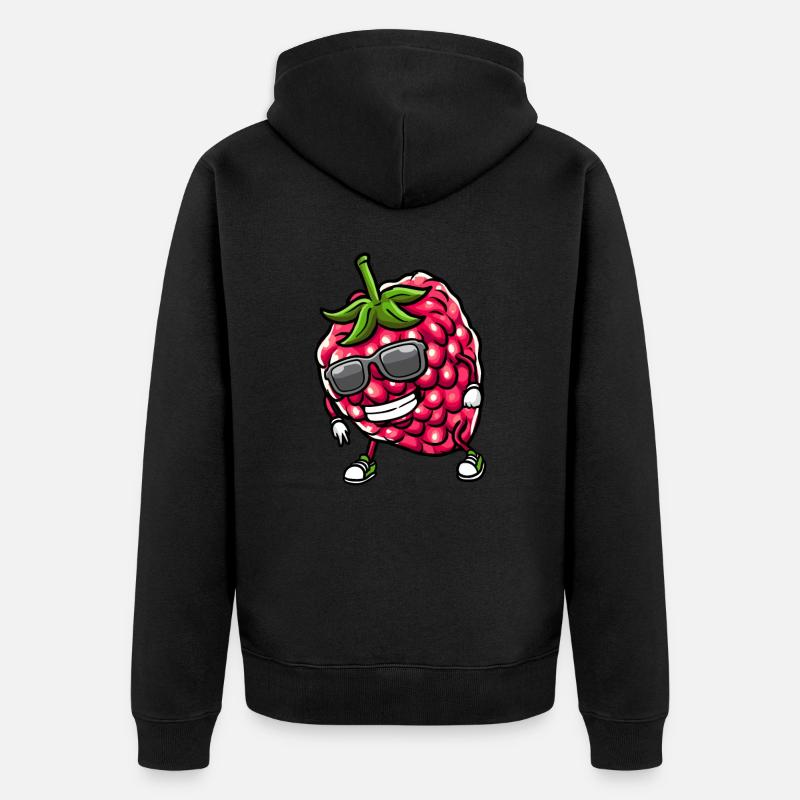Baies Dansant Framboises Fruit - Veste à capuche bio Premium Unisexe - noir