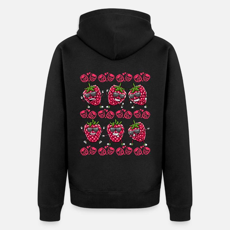Beere Dancing Himbeeren Obst - Unisex Premium Bio Zip Hoodie - Schwarz