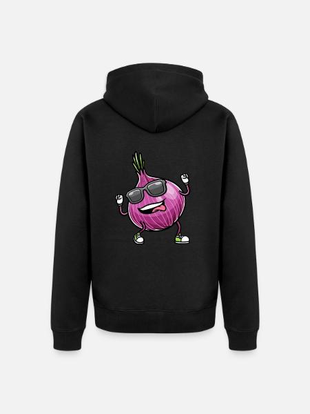 Red Onion Vegetables - Unisex Premium Organic Zip Hoodie - black