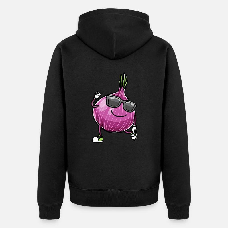 Légumes à l’oignon rouge - Veste à capuche bio Premium Unisexe - noir
