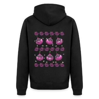 Légumes à l’oignon rouge - Veste à capuche bio Premium Unisexe - noir - Dos - Nico (187cm)