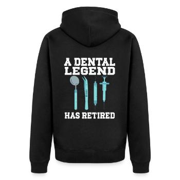 Dentist Dental - Unisex Premium Bio Zip Hoodie - Schwarz - Hinten - Nico (187cm)