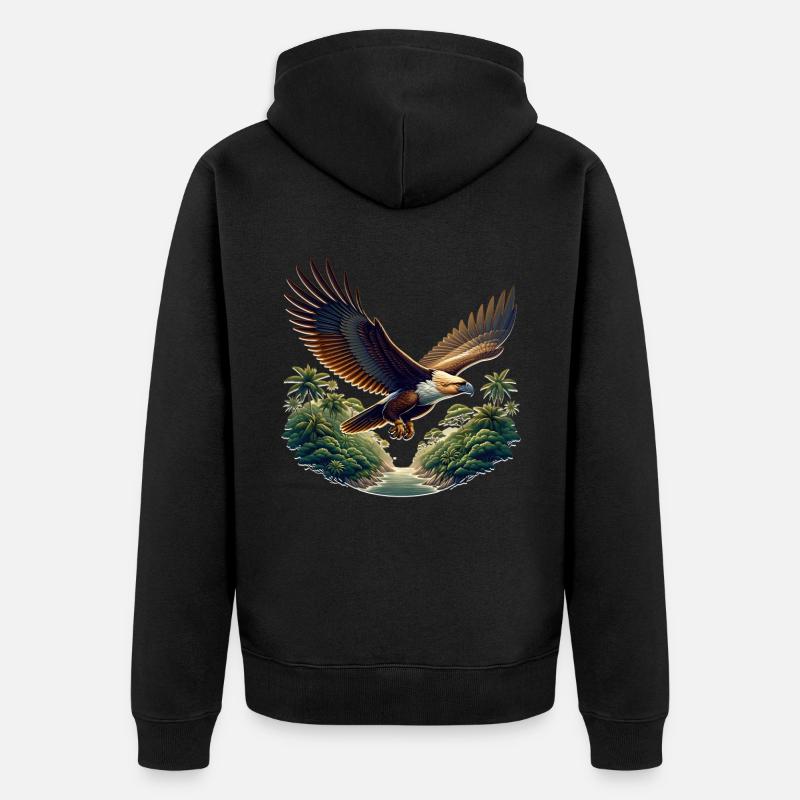 Aigle singe - Veste à capuche bio Premium Unisexe - noir