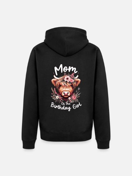 Maman de la fille d’anniversaire - Veste à capuche bio Premium Unisexe - noir