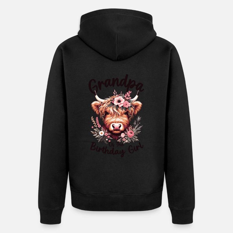 Papi de la fille d’anniversaire - Veste à capuche bio Premium Unisexe - noir