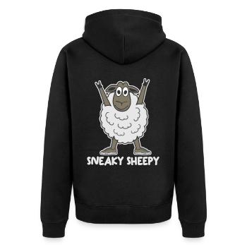 Sneakers Sheep - Unisex Premium Organic Zip Hoodie - black - Back - Nico (187cm)