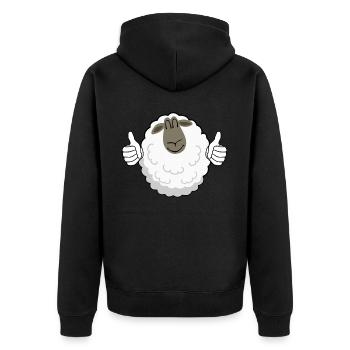 Pouce vers le haut Mouton - Veste à capuche bio Premium Unisexe - noir - Dos - Nico (187cm)