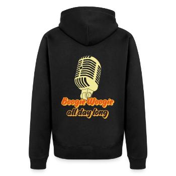Boogie Woogie Dancing Swing - Unisex Premium Bio Zip Hoodie - Schwarz - Hinten - Nico (187cm)