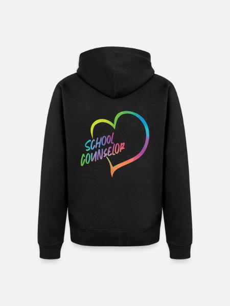 Conseiller d’école Coeur Aquarelle - Veste à capuche bio Premium Unisexe - noir