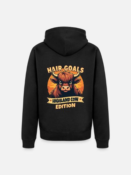 Skotsk højlandskvæg Highland Cow Highland Cow - Premium økologisk unisex-hættejakke - sort