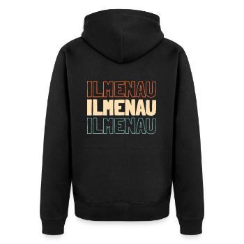 Ville allemande d’Ilmenau, Thuringe - Veste à capuche bio Premium Unisexe - noir - Dos - Nico (187cm)