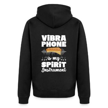 Vibraphon Vibraphonist - Unisex Premium Bio Zip Hoodie - Schwarz - Hinten - Nico (187cm)