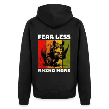 Sumatran Rhino Rhino Nashorn - Unisex Premium Organic Zip Hoodie - black - Back - Nico (187cm)
