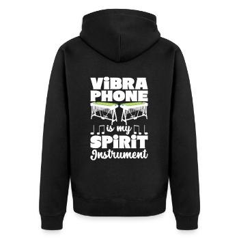 Vibraphon Vibraphonist - Unisex Premium Bio Zip Hoodie - Schwarz - Hinten - Nico (187cm)