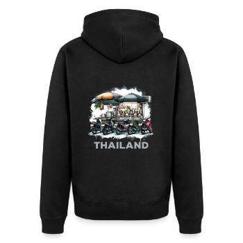Thailand Vibrant Bangkok Thai Tours - Unisex Premium Organic Zip Hoodie - black - Back - Nico (187cm)
