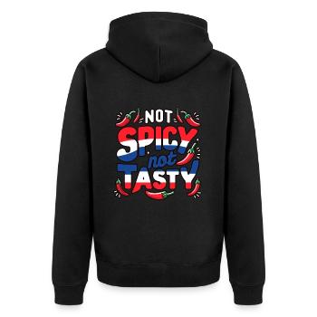 Lustiges Thai Food Design Für Liebhaber Scharfer - Unisex Premium Bio Zip Hoodie - Schwarz - Hinten - Nico (187cm)