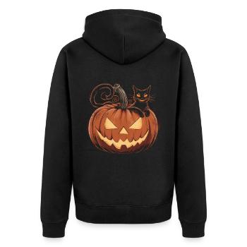 Halloween Costume Zombie Pumpkin Blood Spirit Party - Unisex Premium Organic Zip Hoodie - black - Back - Nico (187cm)