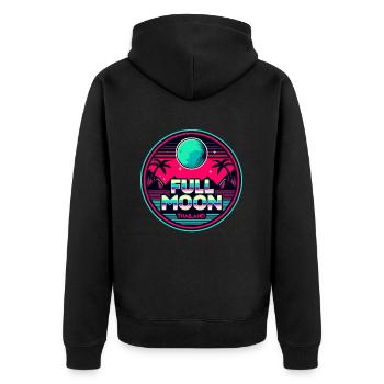 Thailand Koh Phangan Full Moon Party - Unisex Premium Bio Zip Hoodie - Schwarz - Hinten - Nico (187cm)