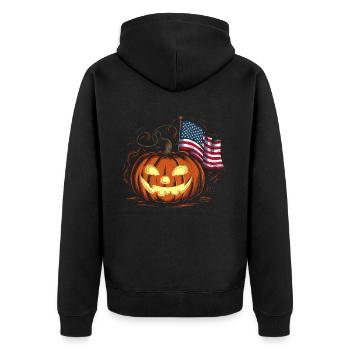 Halloween Costume Zombie Pumpkin Blood Spirit Party - Unisex Premium Organic Zip Hoodie - black - Back - Nico (187cm)