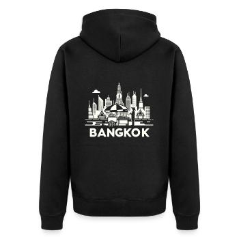 Thailand Vibrant Bangkok Thai Tours - Unisex Premium Organic Zip Hoodie - black - Back - Nico (187cm)
