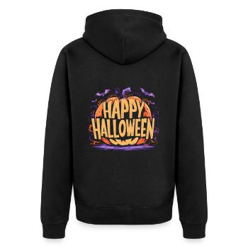 Halloween Costume Zombie Pumpkin Blood Spirit Party - Unisex Premium Organic Zip Hoodie - black - Back - Nico (187cm)