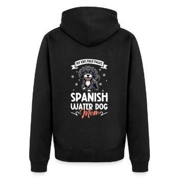 Maman chien d’eau espagnol - Veste à capuche bio Premium Unisexe - noir - Dos - Nico (187cm)