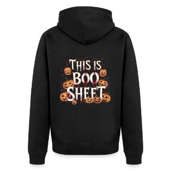 Halloween Costume Zombie Pumpkin Blood Spirit Party - Unisex Premium Organic Zip Hoodie - black - Back - Nico (187cm)
