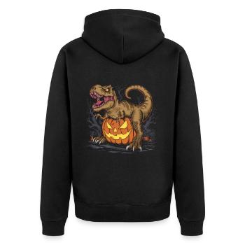 Halloween Costume Zombie Pumpkin Blood Spirit Party - Unisex Premium Organic Zip Hoodie - black - Back - Nico (187cm)
