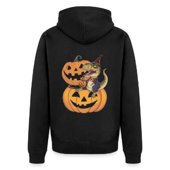 Halloween Costume Zombie Pumpkin Blood Spirit Party - Unisex Premium Organic Zip Hoodie - black - Back - Nico (187cm)