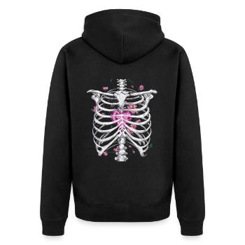 Halloween Costume Zombie Pumpkin Blood Spirit Party - Unisex Premium Organic Zip Hoodie - black - Back - Nico (187cm)