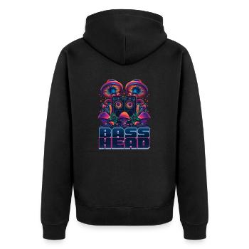 EDM Festival Bass Head - Unisex Premium Organic Zip Hoodie - black - Back - Nico (187cm)