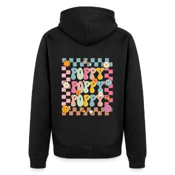 Groovy Grandpa Retro Matching Family Birthday - Unisex Premium Organic Zip Hoodie - black - Back - Nico (187cm)