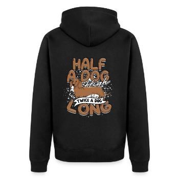 Teckel demi-chien haut deux fois long chien - Veste à capuche bio Premium Unisexe - noir - Dos - Nico (187cm)