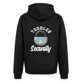 Toddler Safety Kindergarten - Unisex Premium Organic Zip Hoodie - black - Back - Nico (187cm)