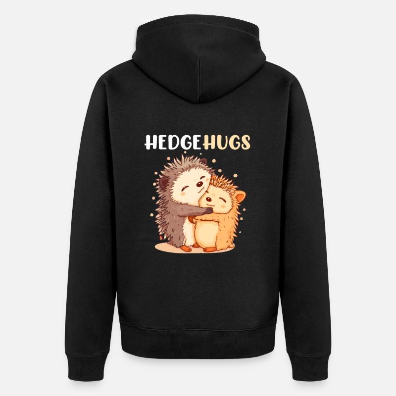 Hedgehugs Cute Hedgehog - Unisex Premium Bio Zip Hoodie - Schwarz